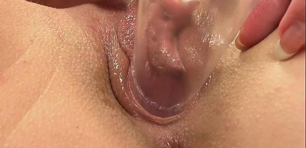  Wet and moist teen pussy stimulated